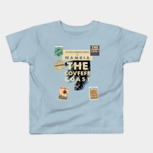 Covfefe Coast Fronds and Badges - Nambian Sky Kids T-Shirt